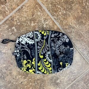 Vera Bradley Yellow and Black Floral Pouch